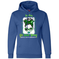 Messy Bun Mental Health Awareness Ribbon Month May Champion Hoodie | Artistshot