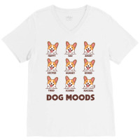 Dog Moods Hipster V-neck Tee | Artistshot