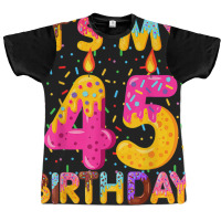 It's My 45th Birthday Sweet Donut 45 Years Old Fun Graphic T-shirt | Artistshot