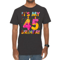 It's My 45th Birthday Sweet Donut 45 Years Old Fun Vintage T-shirt | Artistshot