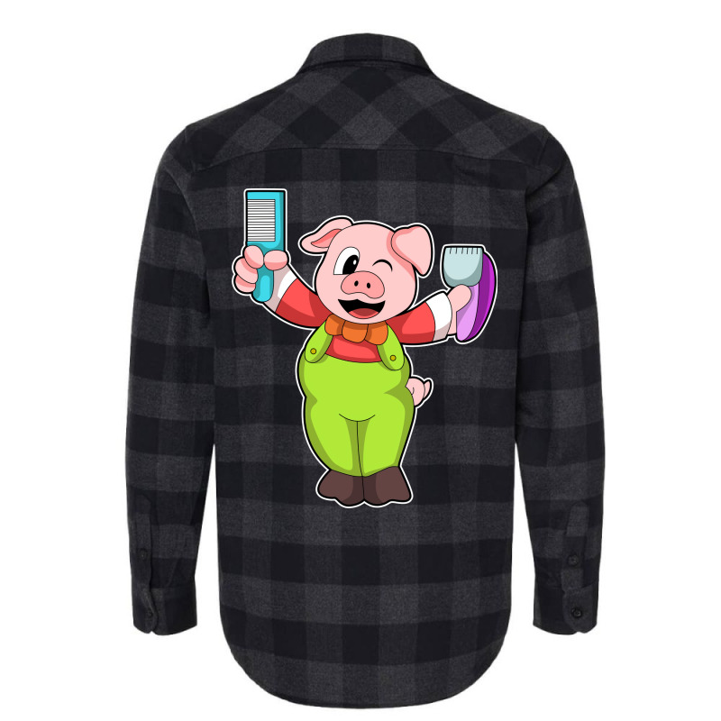 Pig With Comb Razor Love Flannel Shirt by bosakroddenm | Artistshot