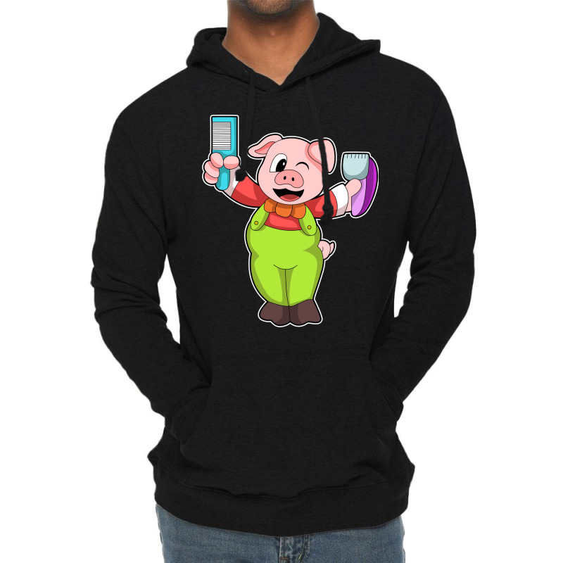 Pig With Comb Razor Love Lightweight Hoodie by bosakroddenm | Artistshot