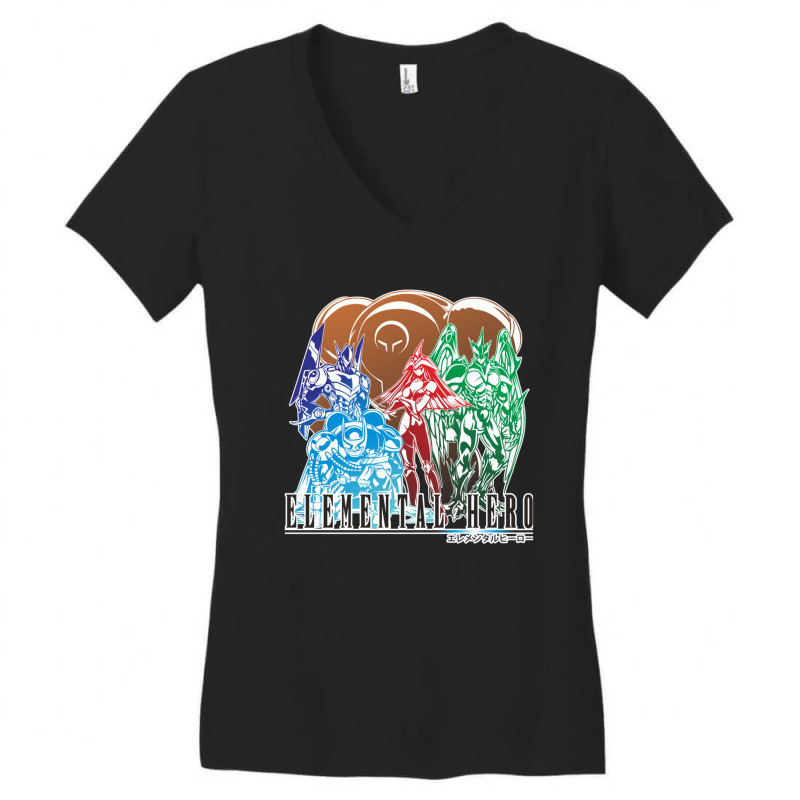 Elemental Hero In Final Fantasy Style Women's V-Neck T-Shirt by ChristineMarieAmundsen | Artistshot