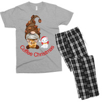 Christmas Coffee And Cat Lover Santa Clause Christ Men's T-shirt Pajama Set | Artistshot