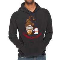 Christmas Coffee And Cat Lover Santa Clause Christ Vintage Hoodie | Artistshot