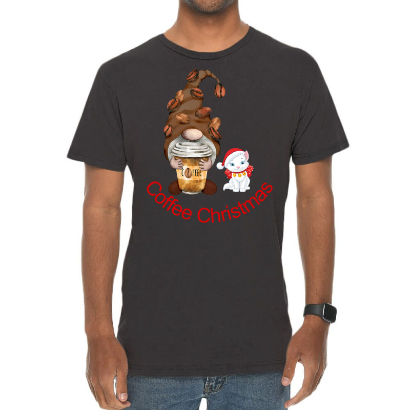 Christmas Coffee And Cat Lover Santa Clause Christ Vintage T-shirt | Artistshot