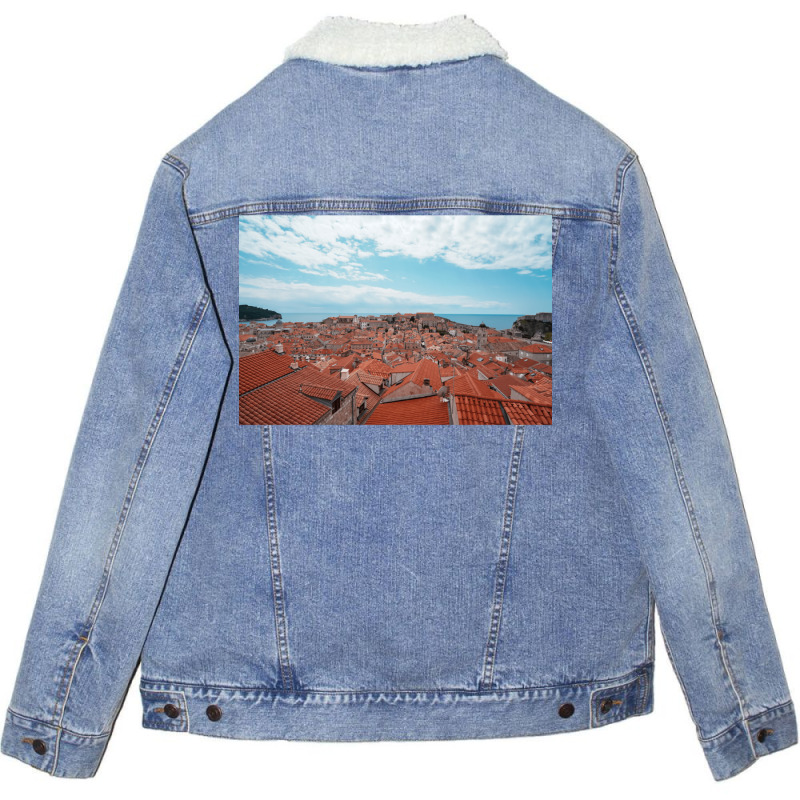 Dobrovnik City Walls Unisex Sherpa-Lined Denim Jacket by ahakascalisi0 | Artistshot