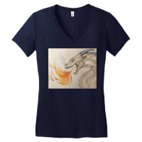 Fire Breathing Dragon Women's V-neck T-shirt | Artistshot