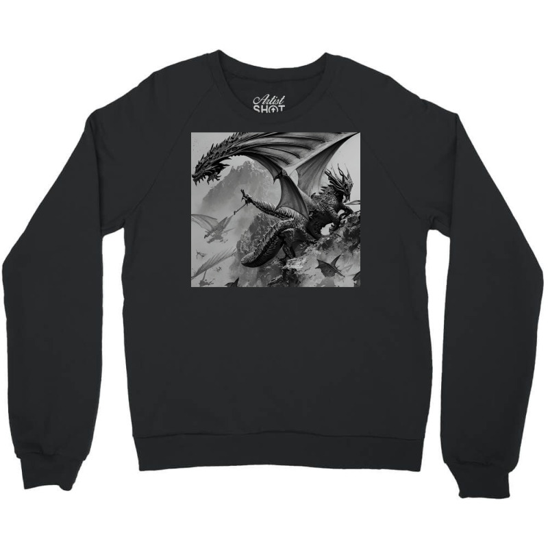 Ai Artwork Dragons Crewneck Sweatshirt | Artistshot