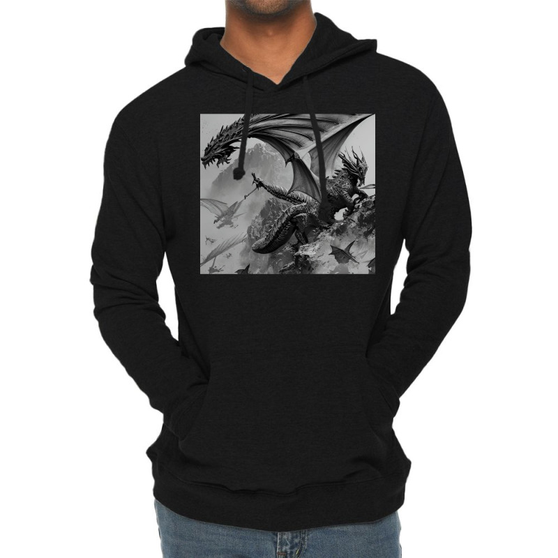 Ai Artwork Dragons Lightweight Hoodie | Artistshot