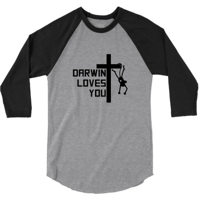 Darwin Loves You 3/4 Sleeve Shirt Designed By Nissashot