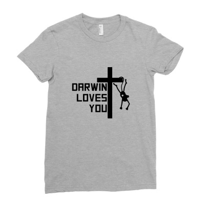 Darwin Loves You Ladies Fitted T-shirt Designed By Nissashot