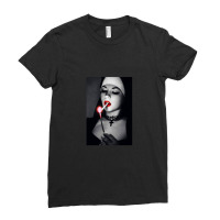 Black And White Sexy Nun Smoking Cigarette Ladies Fitted T-shirt | Artistshot