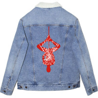 The Spider   Red Variant Unisex Sherpa-lined Denim Jacket | Artistshot