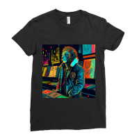 Lion In The Bookstore Library Art Ladies Fitted T-shirt | Artistshot