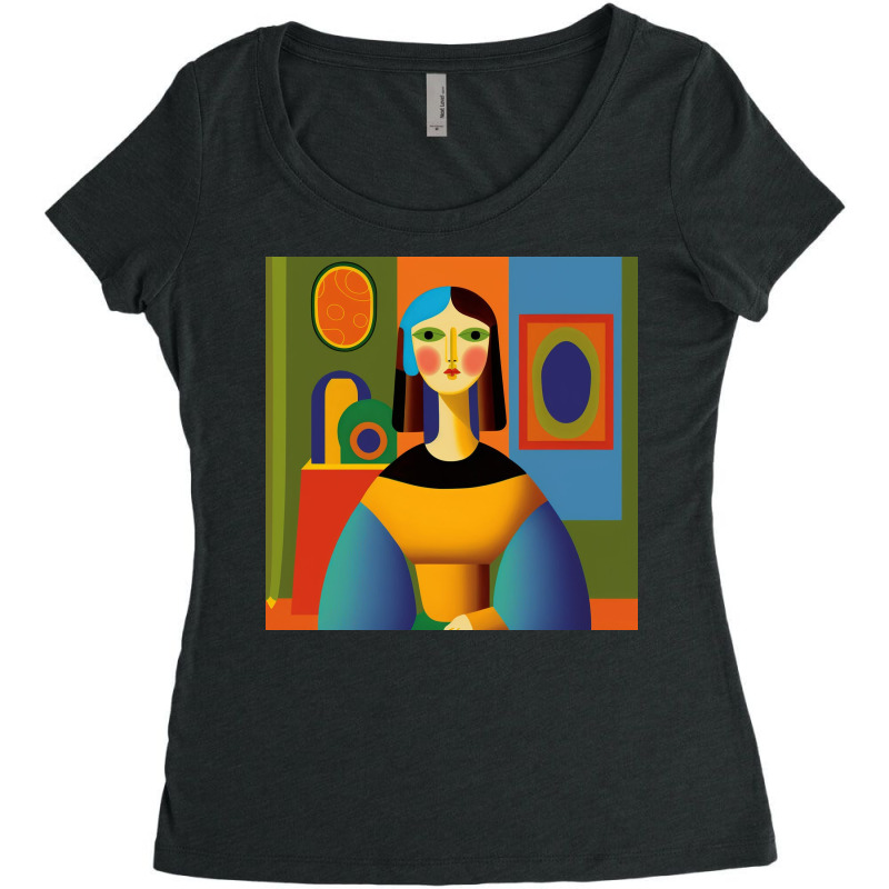 Beauty Girl Seamless Pattern Xii Women's Triblend Scoop T-shirt by Creative Corner | Artistshot