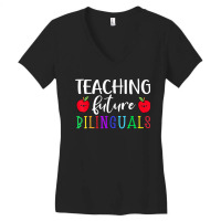 Teaching Future Bilingual Spanish Instructor Maest Women's V-neck T-shirt | Artistshot