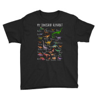 Types Of Dinosaurs Alphabet A Z Abc Dino Rex Ident Youth Tee | Artistshot