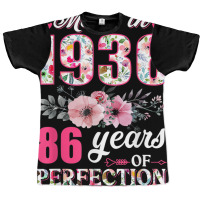 Made In 1936 Floral 86 Year Old 86th Birthday Gift Graphic T-shirt | Artistshot