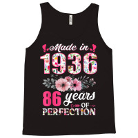 Made In 1936 Floral 86 Year Old 86th Birthday Gift Tank Top | Artistshot