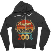 18 Year Old Gifts Awesome Since September 2004 18t Zipper Hoodie | Artistshot