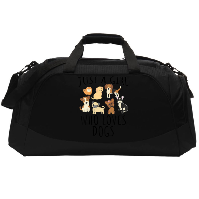 Kids Just A Girl Who Loves Dogs   Funny Puppy T Sh Active Duffel | Artistshot