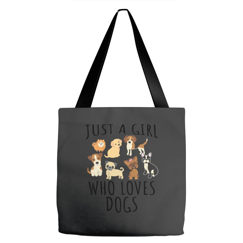 Kids Just A Girl Who Loves Dogs   Funny Puppy T Sh Tote Bags | Artistshot