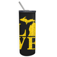 Love Michigan Vintage Mi Wolverine State Pride T S Skinny Tumbler | Artistshot