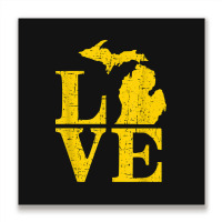 Love Michigan Vintage Mi Wolverine State Pride T S Metal Print Square | Artistshot