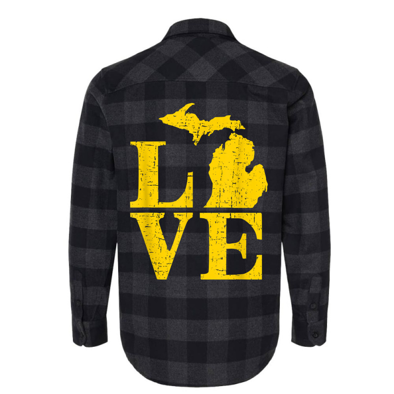 Love Michigan Vintage Mi Wolverine State Pride T S Flannel Shirt | Artistshot