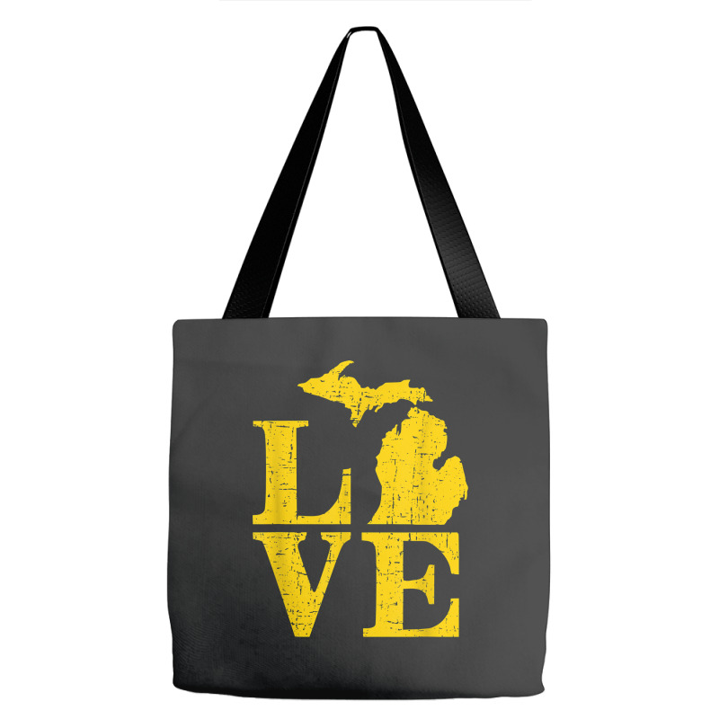 Love Michigan Vintage Mi Wolverine State Pride T S Tote Bags | Artistshot