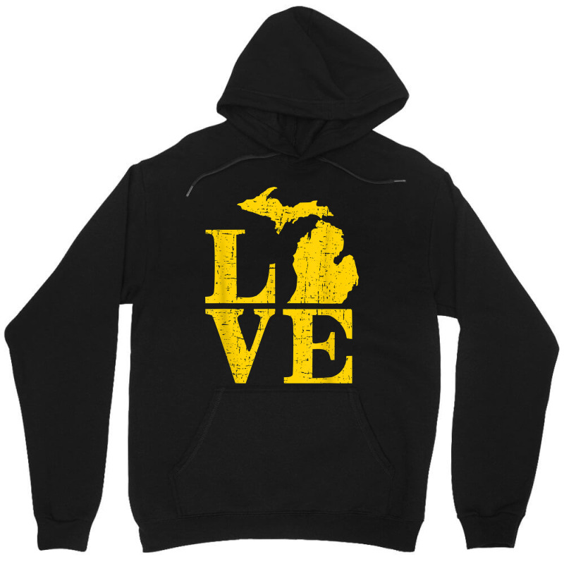 Love Michigan Vintage Mi Wolverine State Pride T S Unisex Hoodie | Artistshot