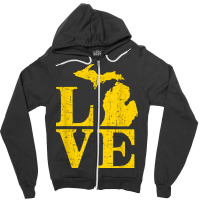 Love Michigan Vintage Mi Wolverine State Pride T S Zipper Hoodie | Artistshot