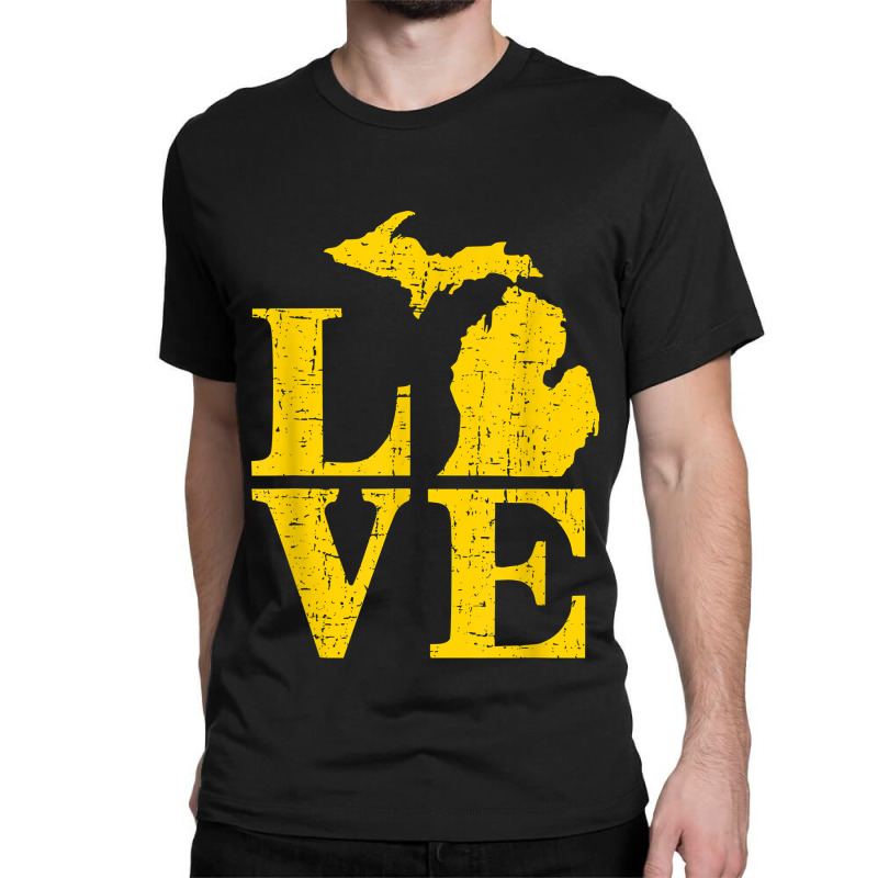 Love Michigan Vintage Mi Wolverine State Pride T S Classic T-shirt | Artistshot