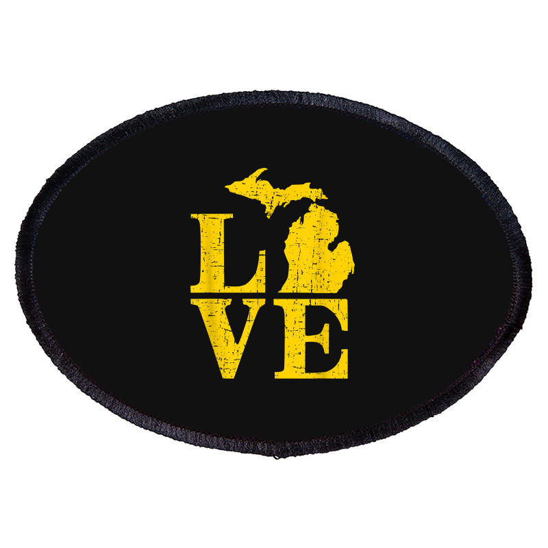 Love Michigan Vintage Mi Wolverine State Pride T S Oval Patch | Artistshot