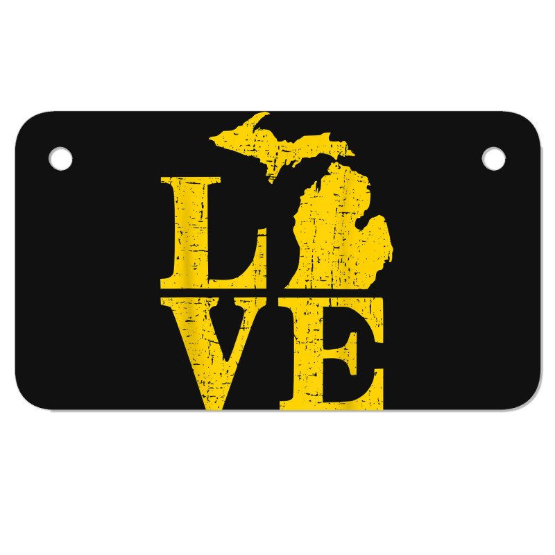 Love Michigan Vintage Mi Wolverine State Pride T S Motorcycle License Plate | Artistshot