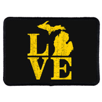 Love Michigan Vintage Mi Wolverine State Pride T S Rectangle Patch | Artistshot