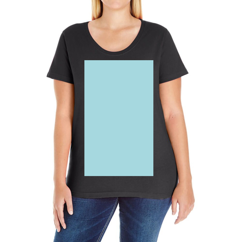 Light Blue Island Paradise Celadon Green Solid Pan Ladies Curvy T-Shirt by Petrillosw | Artistshot