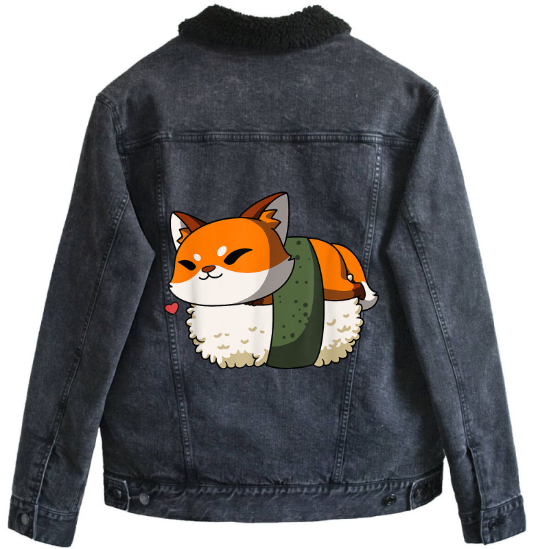 Kawaii Anime Fox Japanese Food Lover Manga Sushi T Unisex Sherpa-lined Denim Jacket | Artistshot