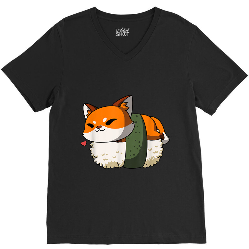 Kawaii Anime Fox Japanese Food Lover Manga Sushi T V-neck Tee | Artistshot