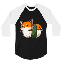 Kawaii Anime Fox Japanese Food Lover Manga Sushi T 3/4 Sleeve Shirt | Artistshot