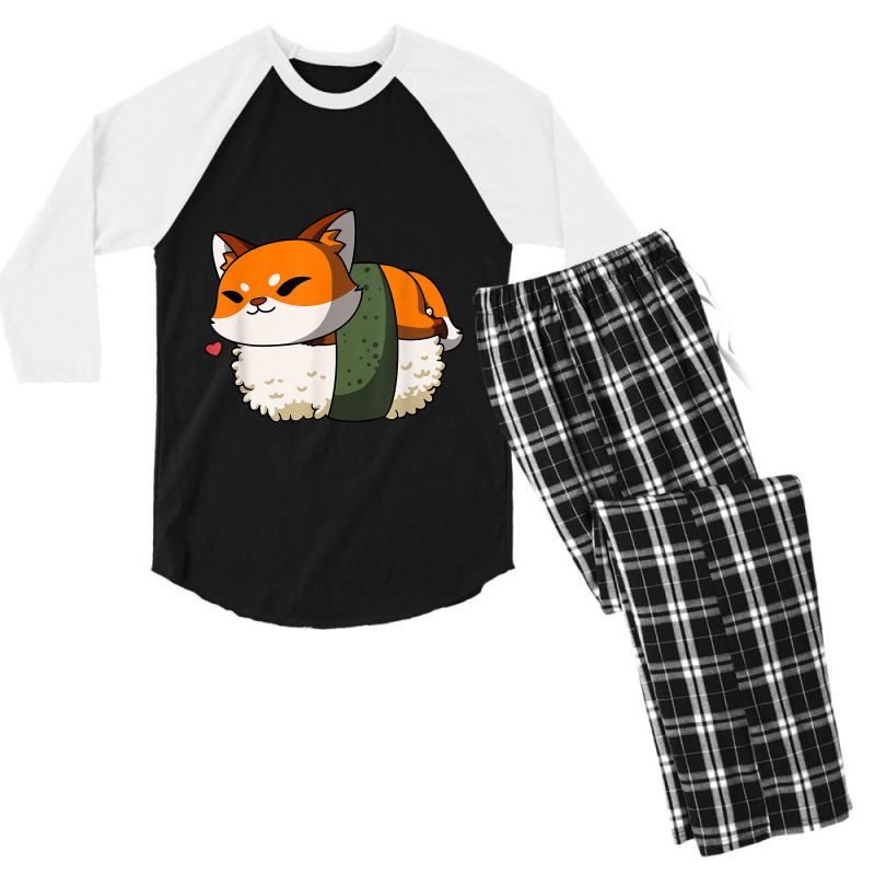 Kawaii Anime Fox Japanese Food Lover Manga Sushi T Men's 3/4 Sleeve Pajama Set | Artistshot