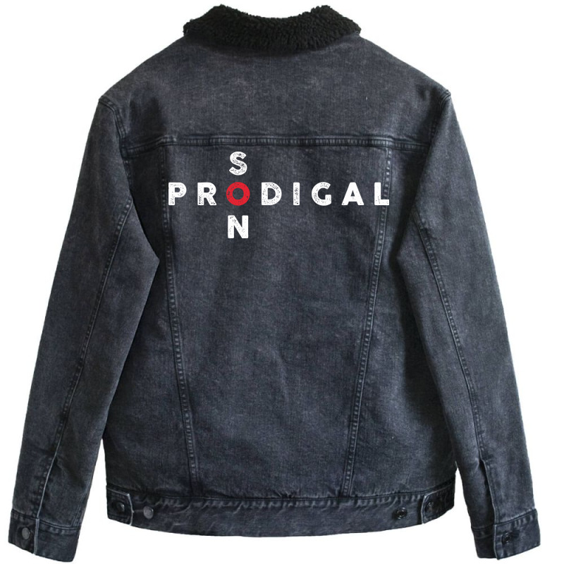 Prodigal Son Text On Dark Unisex Sherpa-Lined Denim Jacket by ukuli | Artistshot