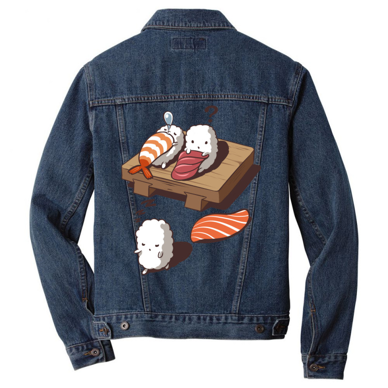 Funny Sleep Walking Nigiri Sushi Men Denim Jacket | Artistshot