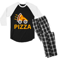 Pizza Delivery Cartoon Men's 3/4 Sleeve Pajama Set | Artistshot