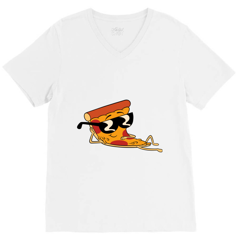 Pizza Man Illustration V-neck Tee | Artistshot