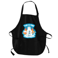 This Is Fine Polar Bear Medium-length Apron | Artistshot