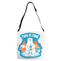 This Is Fine Polar Bear Adjustable Strap Totes | Artistshot