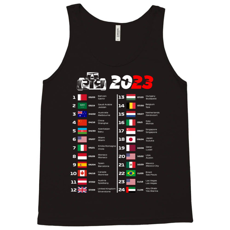 Formula One Calendar 2023 Tank Top | Artistshot