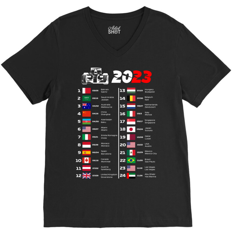 Formula One Calendar 2023 V-neck Tee | Artistshot